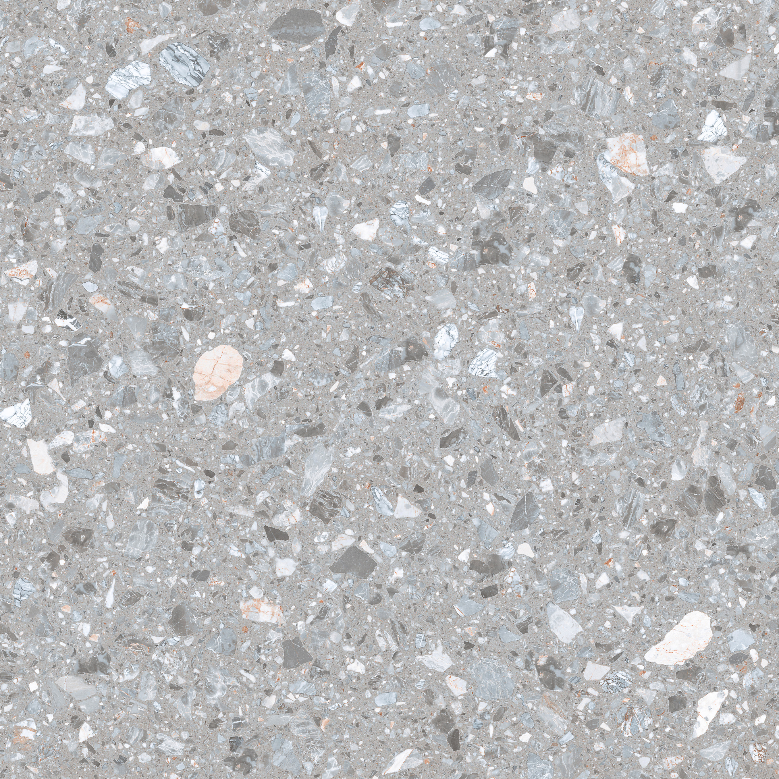 بلاط ريفي متوسطي رمادي Terrazzo للحمام