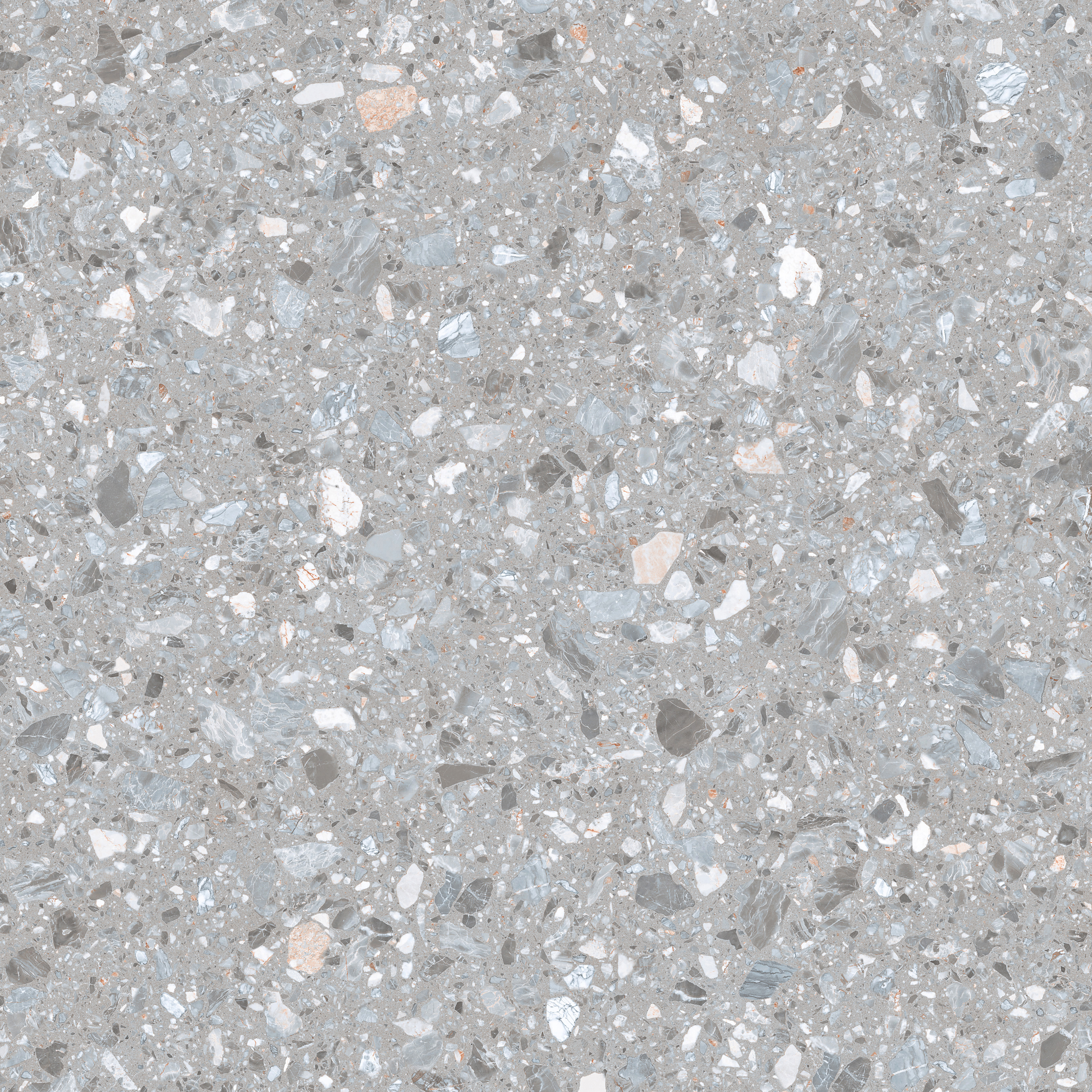 بلاط ريفي متوسطي رمادي Terrazzo للحمام